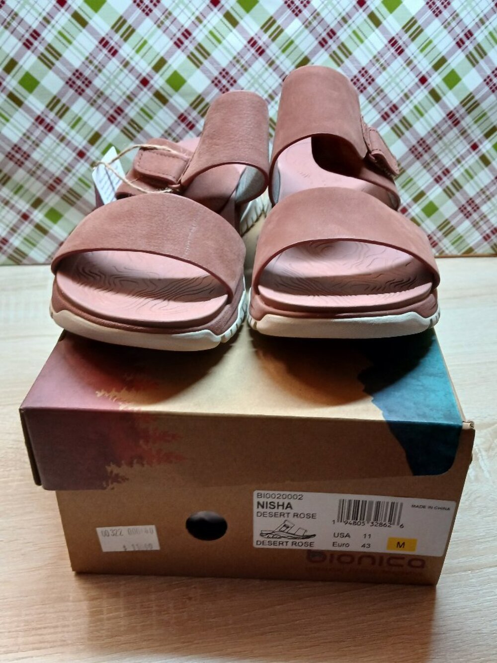 BIONICA Nisha Adjustable LEATHER Sandals PINK DESERT ROSE WOMEN SIZE 11